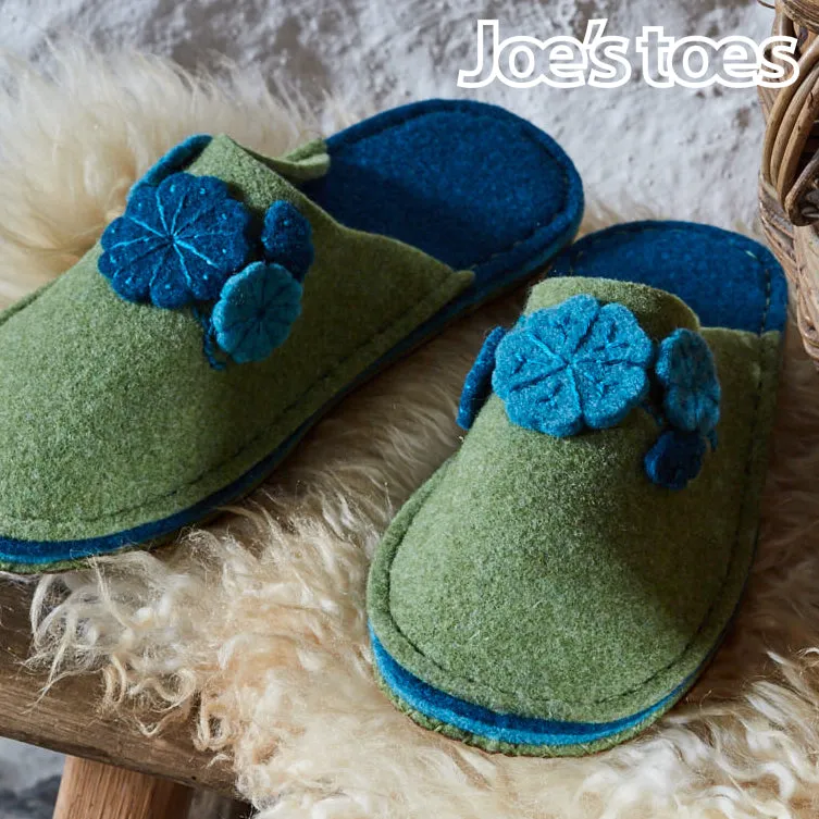 Joe's Toes Felt Flower Slippers in Fuchsia