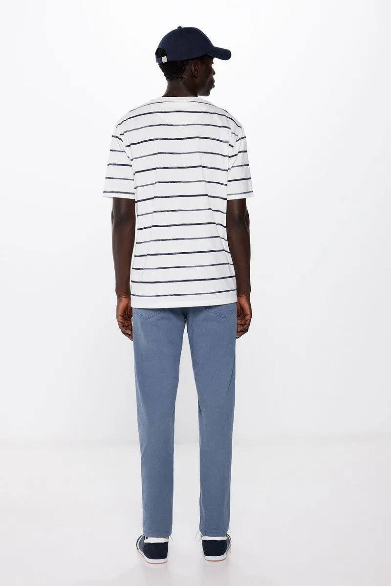 Slim fit coloured lightweight trousers - Blue